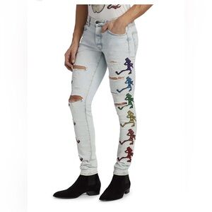 Colorful Embroidered Women Jeans